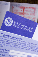 Customs declaration and passport