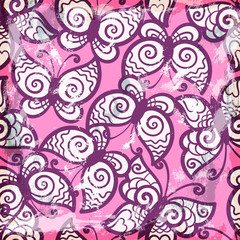 Vintage background with butterflies