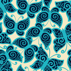 Seamless background with butterflies