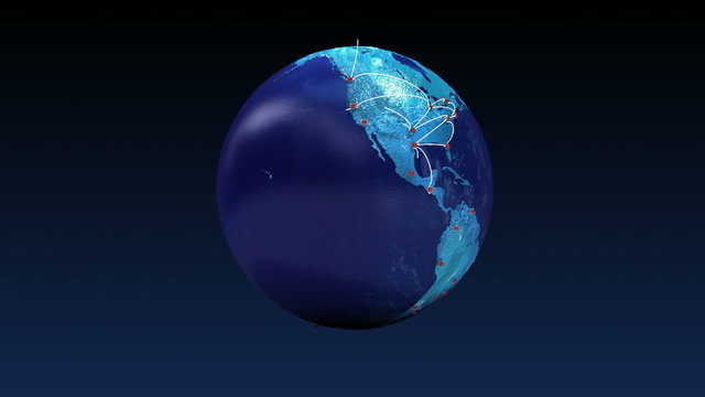 Growing Global Network with transportation, world map,earth.