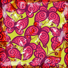 Vintage background with butterflies