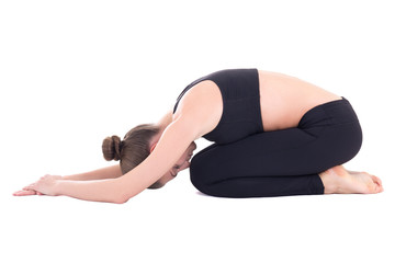 Fototapeta na wymiar young beautiful woman in yoga pose 