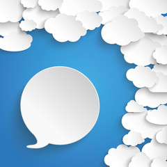 Clouds Blue Sky Round Speech Bubble