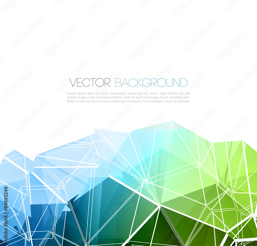 Poster Vector geometric background with triangles
