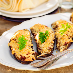 Stuffed Eggplant Halves