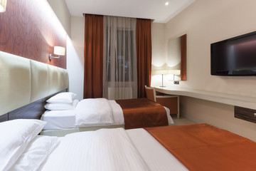 Interior of a hotel bedroom