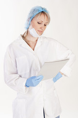 Fototapeta premium Pretty doctor with folder