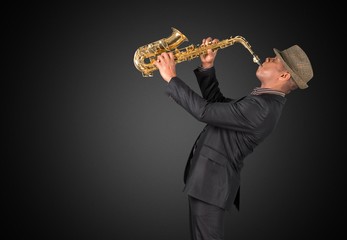 Naklejka premium Musician, rock, jazz.