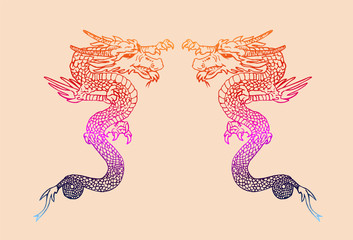 Ancient Chinese Dragon pattern 