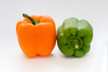 capsicum or sweet pepper on white background