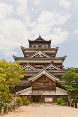 Main keep of Hiroshima Castle, Japan. National historic site