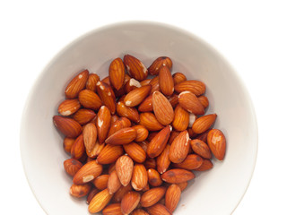 almonds soaked in water