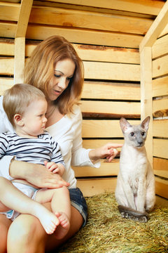 Mother, Baby and Cat