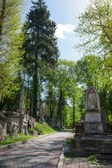 Historic cemetery beautiful spring