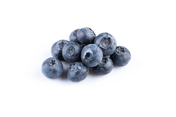 Blueberries on white background