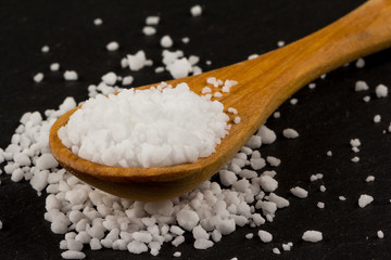 Sea Salt In Wooden Spoon