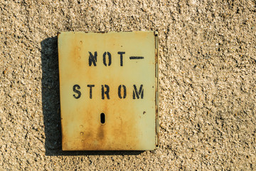 DDR Notstrom Schild