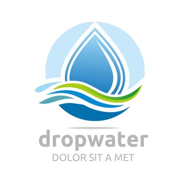 Logo drop water vector shapes symbol