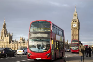 Papier Peint photo Lavable Bus rouge de Londres Royaume-Uni - Londres - Bus à impériale rouge
