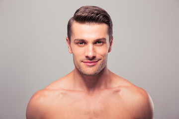 Fototapeta premium Closeup portrait of a handsome young man