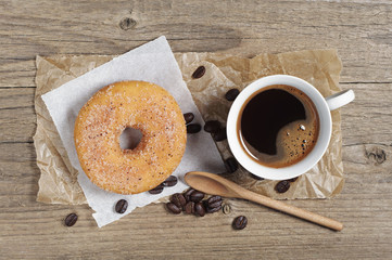 Donut and coffee cup