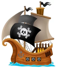 Photo sur Plexiglas Pour enfants Image de sujet de bateau pirate 1