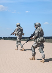 infantrymen in action