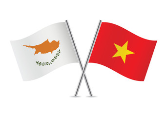 Vietnam and Cyprus flags. Vector illustration.