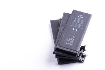 Broken phone parts isolated