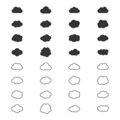 Set of cloud icons, vector illustration