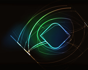 Glowing elements in dark space