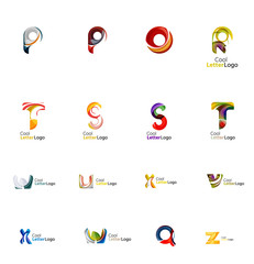 Set of universal company logo ideas, business icon collection