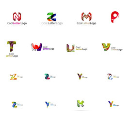 Set of universal company logo ideas, business icon collection