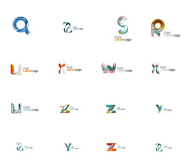 Set of universal company logo ideas, business icon collection