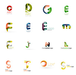 Set of universal company logo ideas, business icon collection