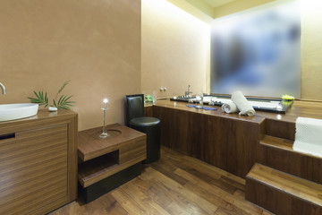 Jacuzzi bath in modern hotel spa center 
