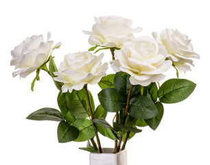 Artificial roses isolated.