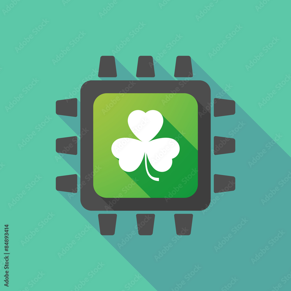 Poster cpu icon with a clover