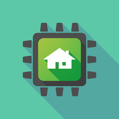 CPU icon with a house