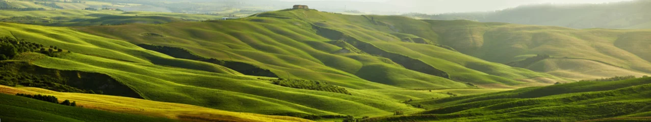 Gartenposter Panoramafotos Grüne Hügel der Toskana - Panorama