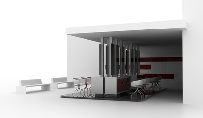 Empty and customizable Hair Salon, isolated on white. This is a project of mine, completely original.