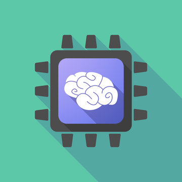 CPU icon with a brain