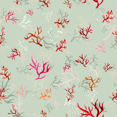 Watercolor coral pattern