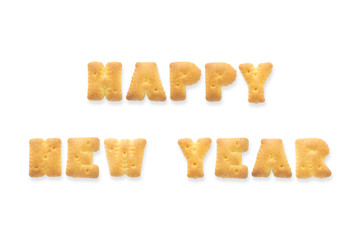 The Letter Word HAPPY NEW YEAR. Alphabet  Cookie Cracker