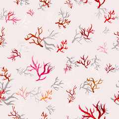 Watercolor coral pattern