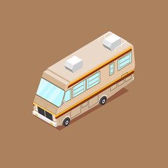 Vector Cartoon Isometric Motorhome