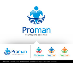 Professional Man Logo Design Template - Vector
