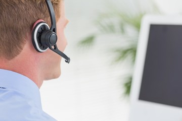 Handsome agent with headset 