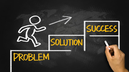 business concept:problem solution success - obrazy, fototapety, plakaty
