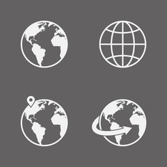 Vector globe icons set